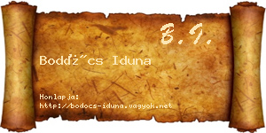 Bodócs Iduna névjegykártya